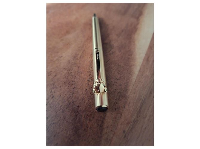 Stylo bille Cartier Panthère en métal doré - vue 6