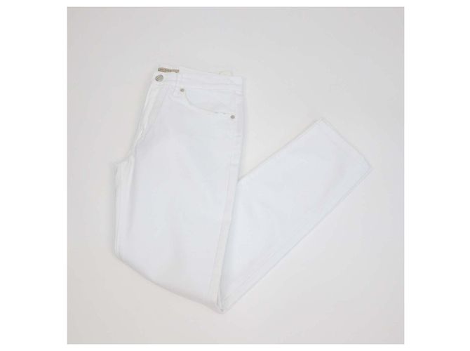 Pantaloni Slim in Denim Bianco Burberry Brit - vista 3