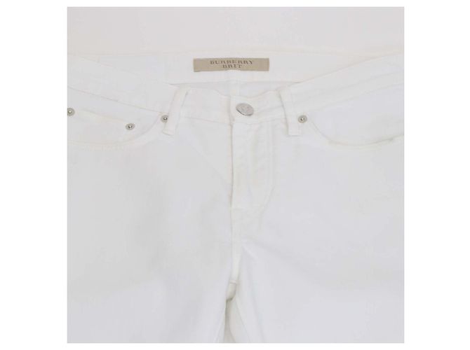 Pantaloni Slim in Denim Bianco Burberry Brit - vista 4