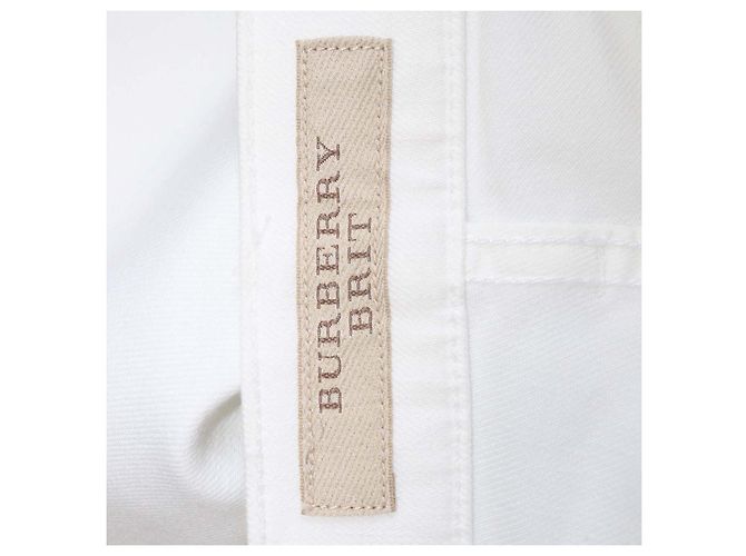Pantaloni Slim in Denim Bianco Burberry Brit - vista 5