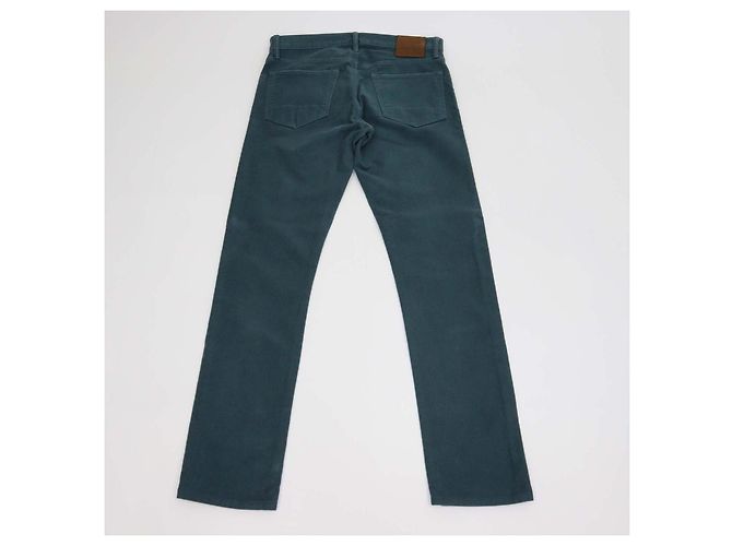 Tom Ford Teal Cotton Slim Fit Pants - view 2