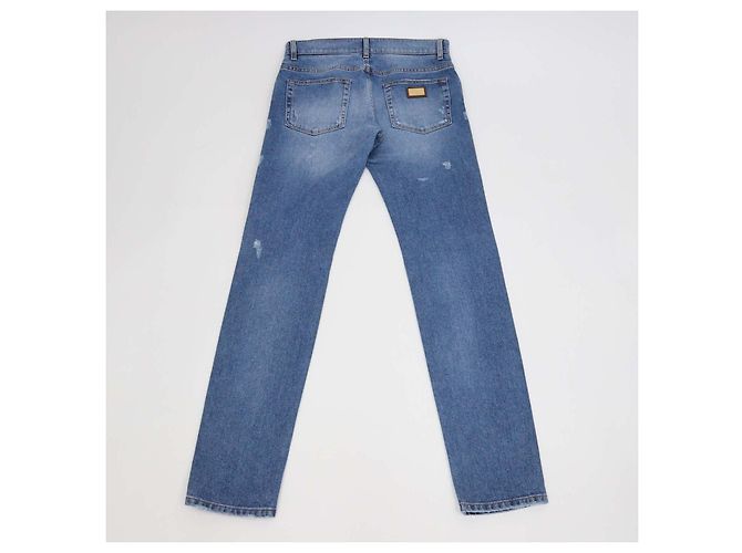 Dolce & Gabbana Blue Washed Denim Distressed Skinny Pants - Ansicht 2