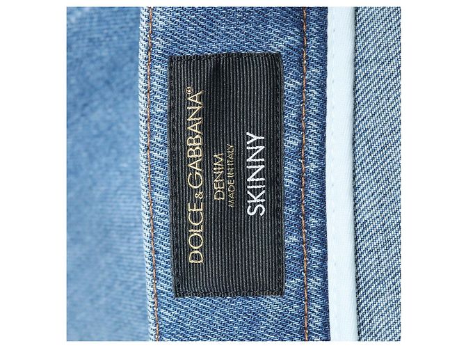 Dolce & Gabbana Blue Washed Denim Distressed Skinny Pants - Ansicht 5