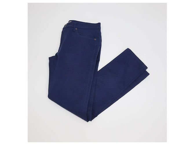 Pantaloni Slim Fit in cotone blu scuro Burberry - vista 3