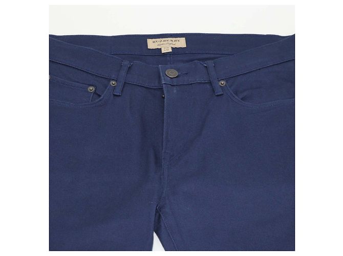 Pantaloni Slim Fit in cotone blu scuro Burberry - vista 4