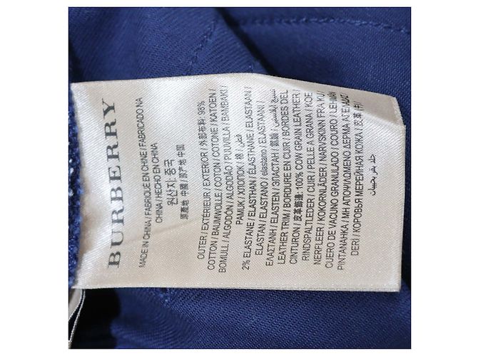 Pantaloni Slim Fit in cotone blu scuro Burberry - vista 6