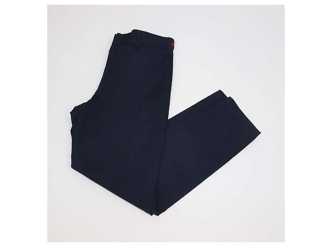 Pantaloni in twill di cotone blu navy Gucci - vista 3