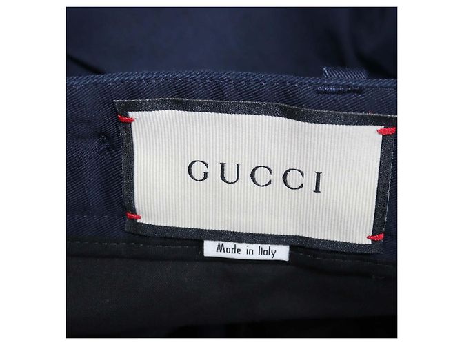 Pantaloni in twill di cotone blu navy Gucci - vista 5