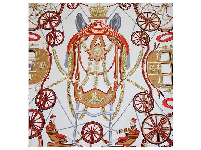 Hermès Foulard Hermes Multicolor Silk Stately Wheels 90 - vista 2
