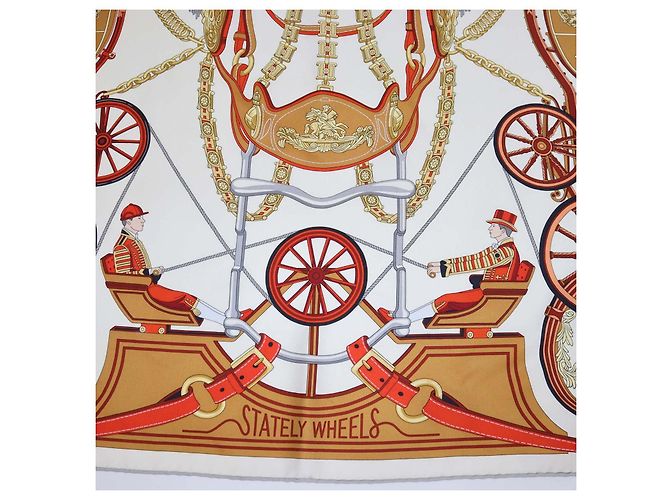 Hermès Foulard Hermes Multicolor Silk Stately Wheels 90 - vista 3