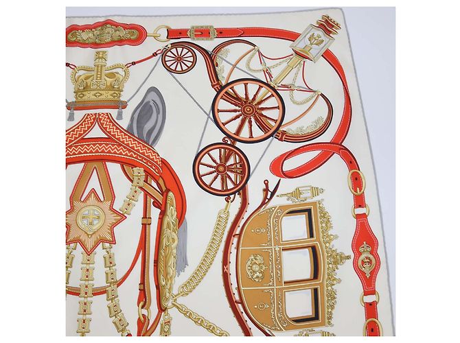 Hermès Foulard Hermes Multicolor Silk Stately Wheels 90 - vista 4