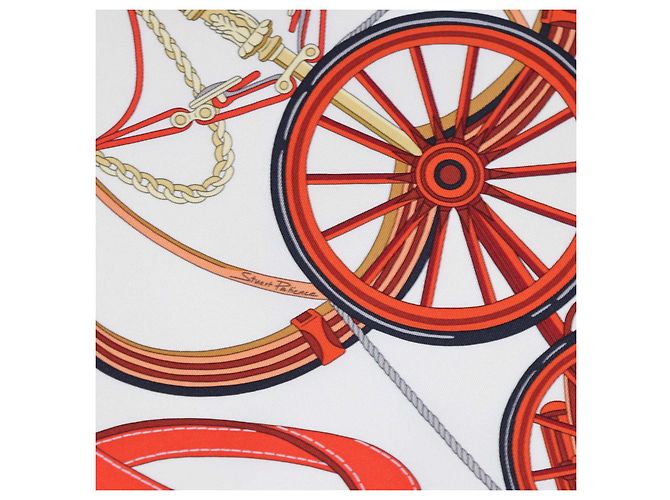 Hermès Foulard Hermes Multicolor Silk Stately Wheels 90 - vista 7