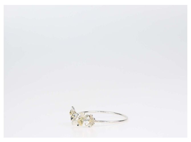 Tiffany & Co. Please Return To Tiffany & Co. Bracciale Rigido in Argento Sterling e Oro Giallo 18K con Coccinella e Fiore - vista 2