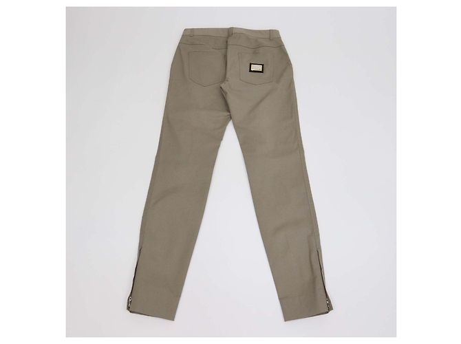 Calças Slim Fit em algodão cáqui Dolce & Gabbana - vista 2