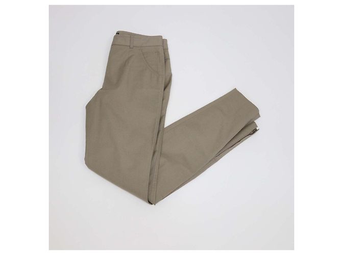 Calças Slim Fit em algodão cáqui Dolce & Gabbana - vista 3