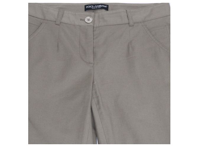 Calças Slim Fit em algodão cáqui Dolce & Gabbana - vista 4