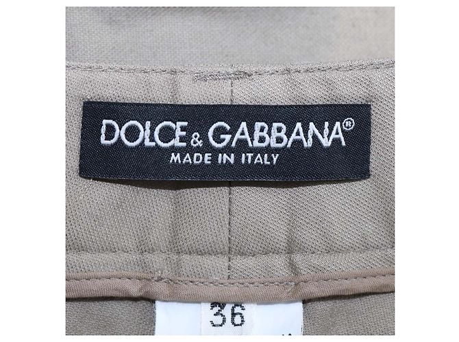 Calças Slim Fit em algodão cáqui Dolce & Gabbana - vista 5