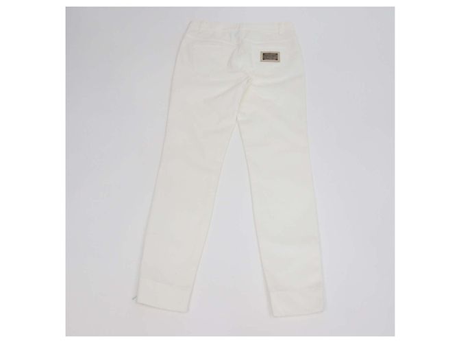 Calças Slim Fit de Algodão Branco Dolce & Gabbana - vista 2