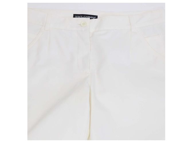 Calças Slim Fit de Algodão Branco Dolce & Gabbana - vista 3