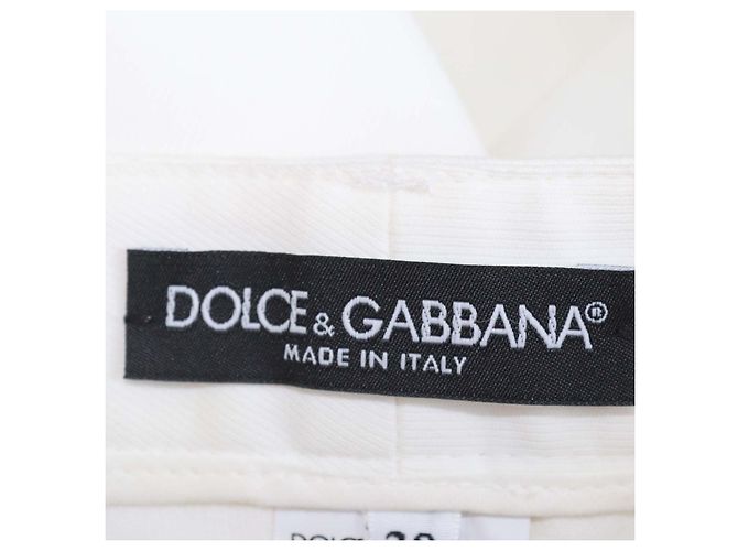 Calças Slim Fit de Algodão Branco Dolce & Gabbana - vista 5