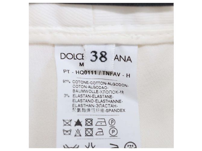 Calças Slim Fit de Algodão Branco Dolce & Gabbana - vista 6