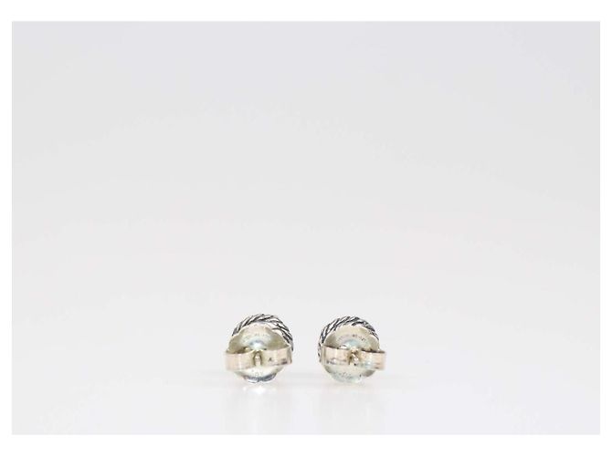 David Yurman Sterling Silver 14K Gold Blue Topaz Petite Chatelaine Stecker-Ohrringe - Ansicht 4