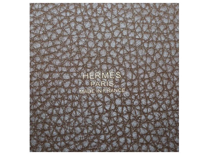 Hermès Borsa Hermes Picotin Lock 22 in pelle Clemence marrone - vista 6