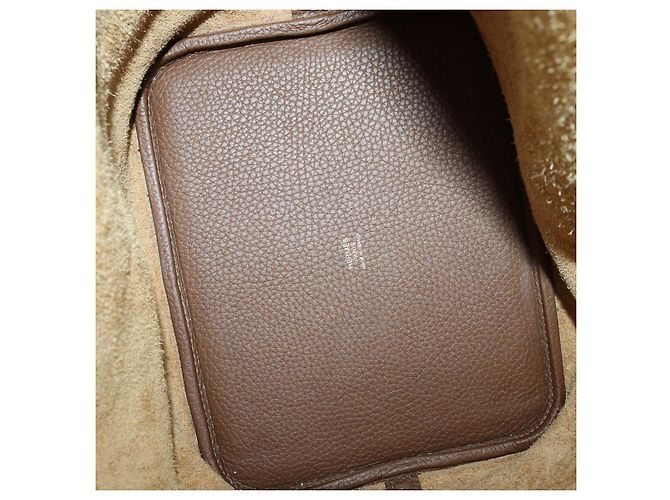 Hermès Borsa Hermes Picotin Lock 22 in pelle Clemence marrone - vista 7