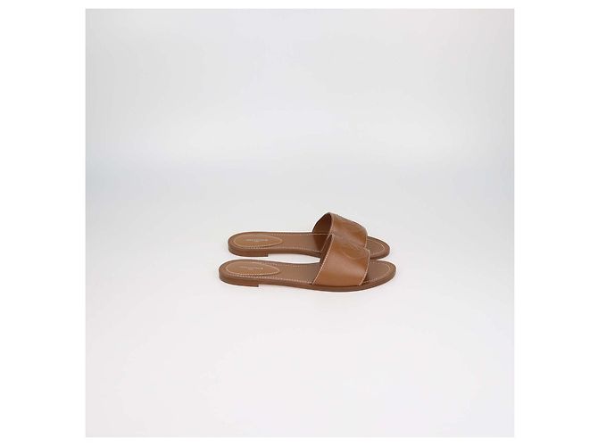 Sandali bassi Lock It in pelle marrone Louis Vuitton - vista 3
