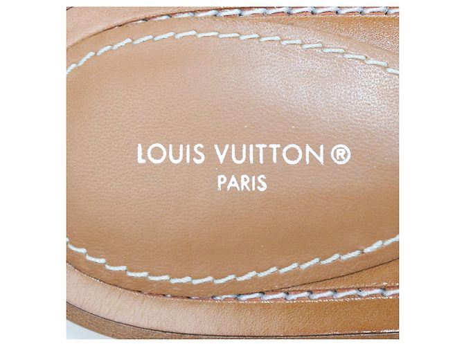 Sandali bassi Lock It in pelle marrone Louis Vuitton - vista 7