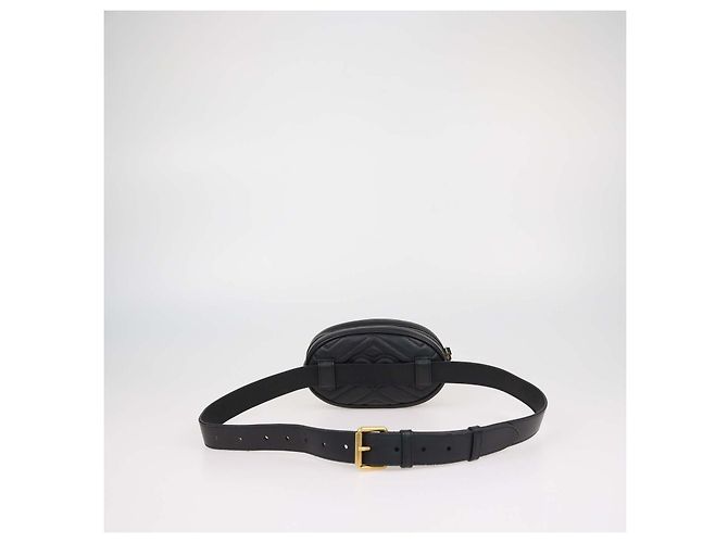 Borsetta cintura Mini GG Marmont in pelle matelassé nera Gucci - vista 3