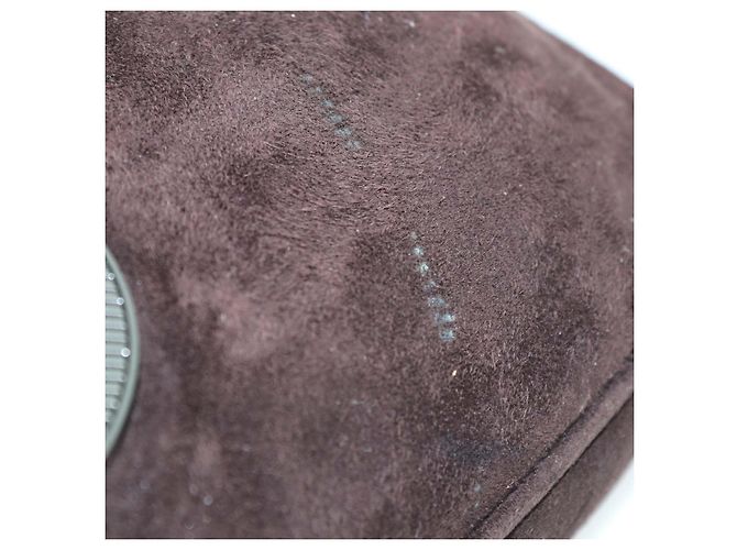 Borsa Demi Valentino in camoscio marrone scuro con firma V Crystal - vista 7