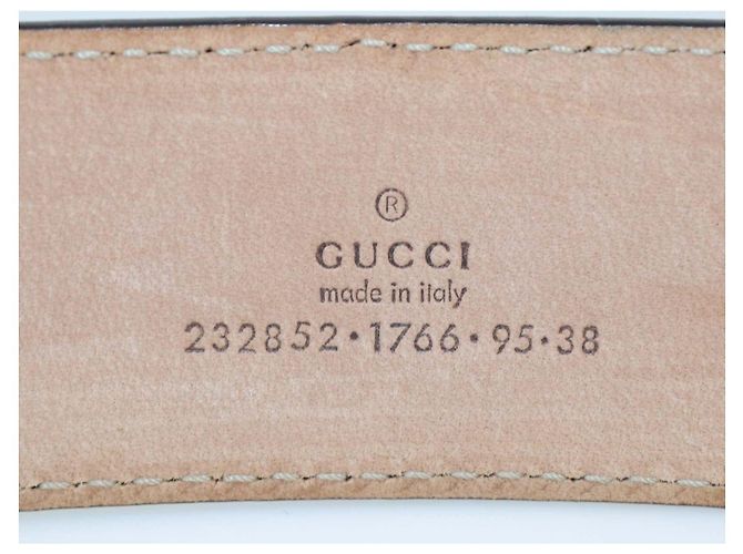 Gucci Brown Leather and Web Fabric Buckle Belt - view 6