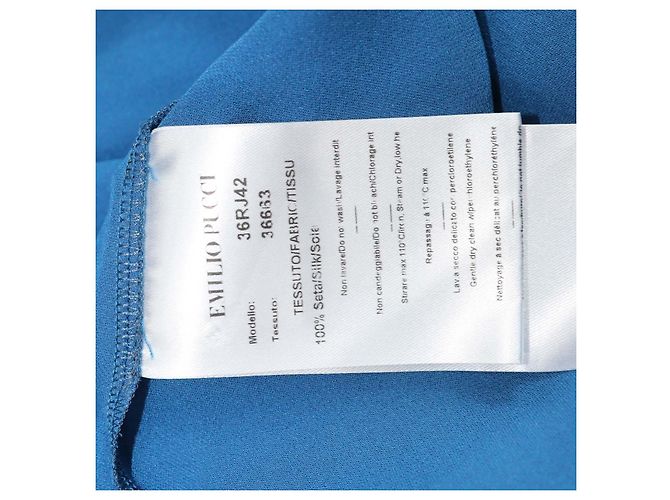 Emilio Pucci Blue Silk Asymmetrical Top - view 6