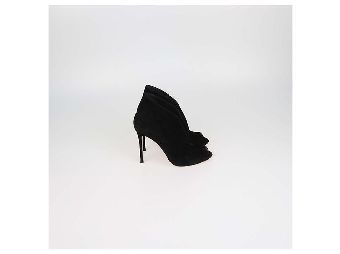 Stivaletti Peep Toe in camoscio nero Gianvito Rossi - vista 3