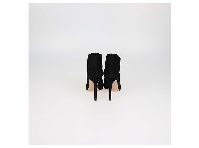 Stivaletti Peep Toe in camoscio nero Gianvito Rossi - vista 5