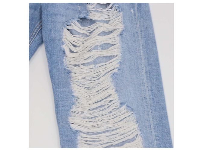 Pantalones rectos de denim azul Givenchy con efecto desgastado - vista 4