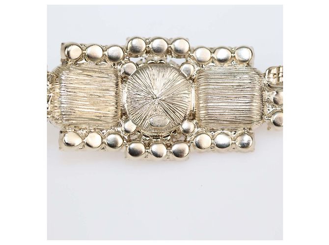 Spilla Chanel con perle e cristalli in tono oro - vista 5
