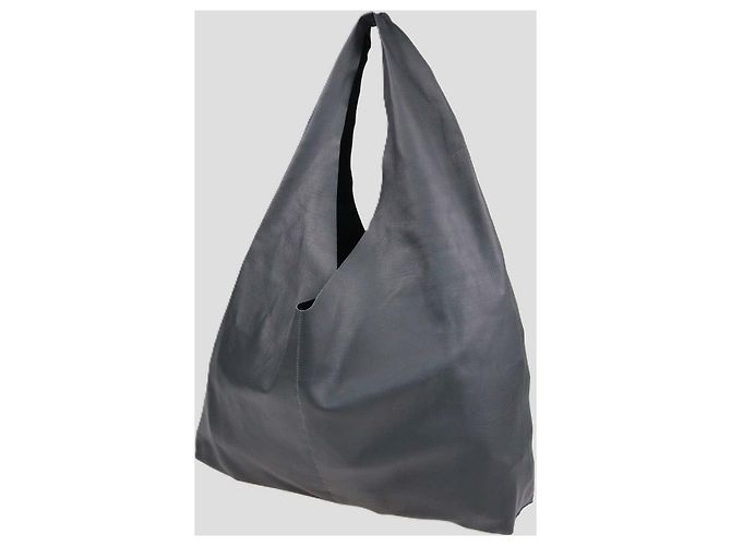 The Row Borsa New Bindle Bag in pelle grigio scuro - vista 2