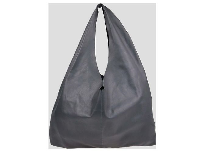 The Row Borsa New Bindle Bag in pelle grigio scuro - vista 3