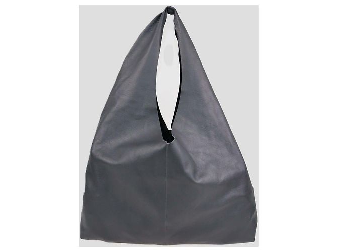 The Row Borsa New Bindle Bag in pelle grigio scuro - vista 4