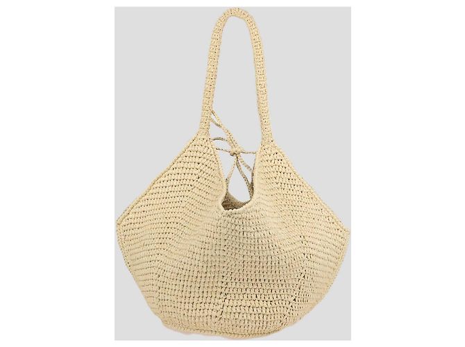 Khaite Bolso Tote Lotus Medium de rafia natural - vista 3