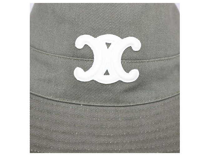 Céline Sombrero bucket Celine de algodón verde con bordado Triomphe - vista 5