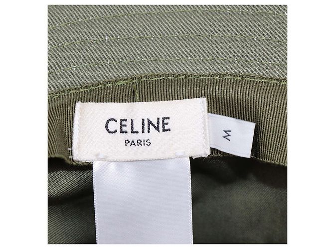 Céline Sombrero bucket Celine de algodón verde con bordado Triomphe - vista 6
