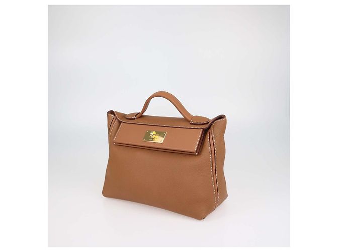 Hermès Borsa Hermes 24/24 29 in pelle Togo e Swift Gold con Twilly - vista 3