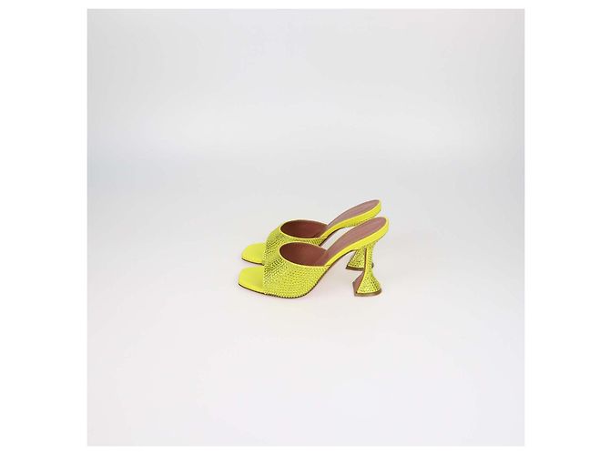 Sandali Mule Lupita Amina Muaddi Citrine Yellow Crystal - vista 4