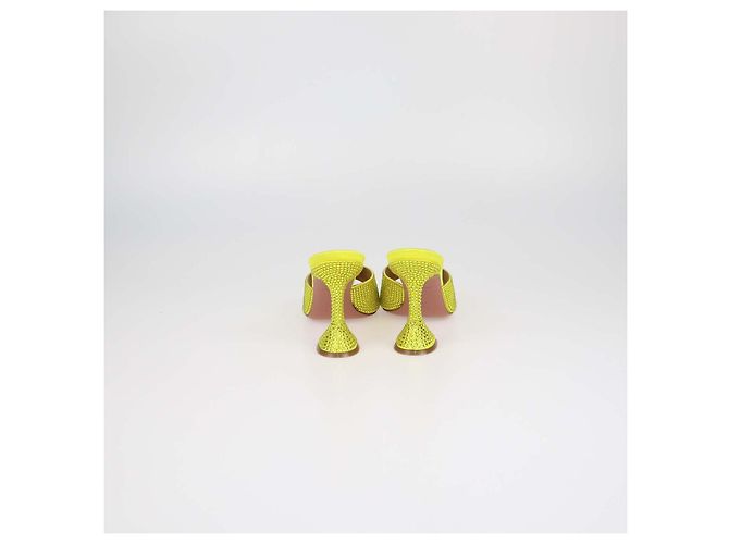 Sandali Mule Lupita Amina Muaddi Citrine Yellow Crystal - vista 5