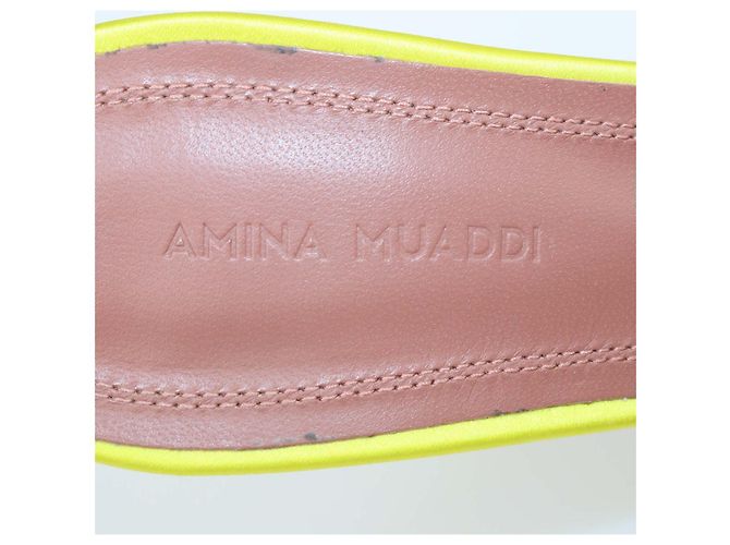 Sandali Mule Lupita Amina Muaddi Citrine Yellow Crystal - vista 6