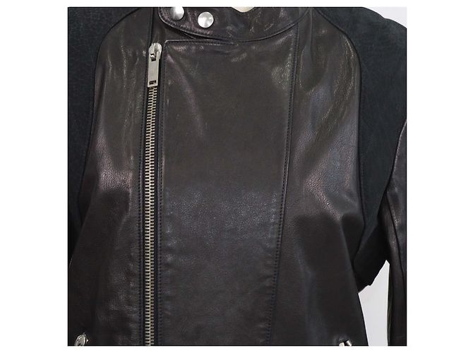 Alexander McQueen Black Leather and Nubuck Biker jacket - view 4