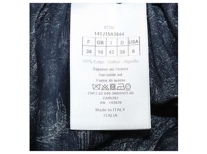 Falda midi Christian Dior de Toile De Jouy de algodón azul marino - vista 5